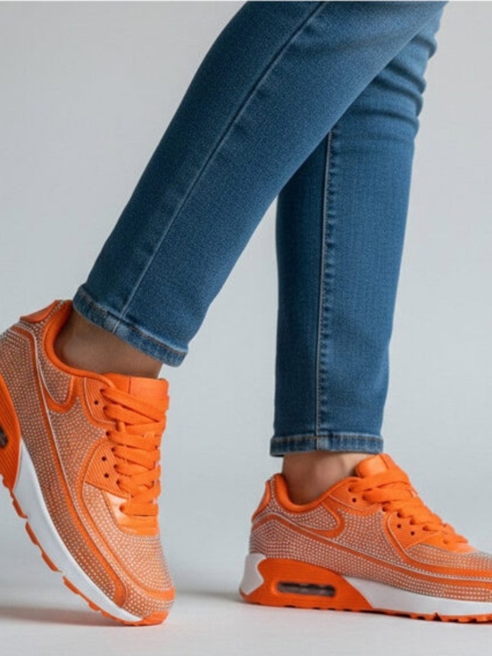 Berness Queen Orange Rhinestone Style Sneaker Size 10 WOMENS - Picture 5 of 5